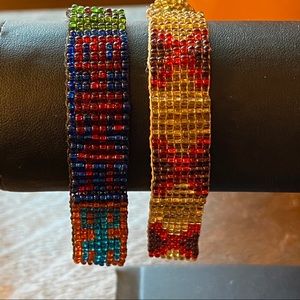 2/$20 Two handmade beaded bracelets vibrant colors